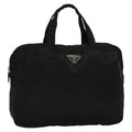 Prada Vintage Handbag Tessuto Black Nylon Handbag (Pre-Owned)