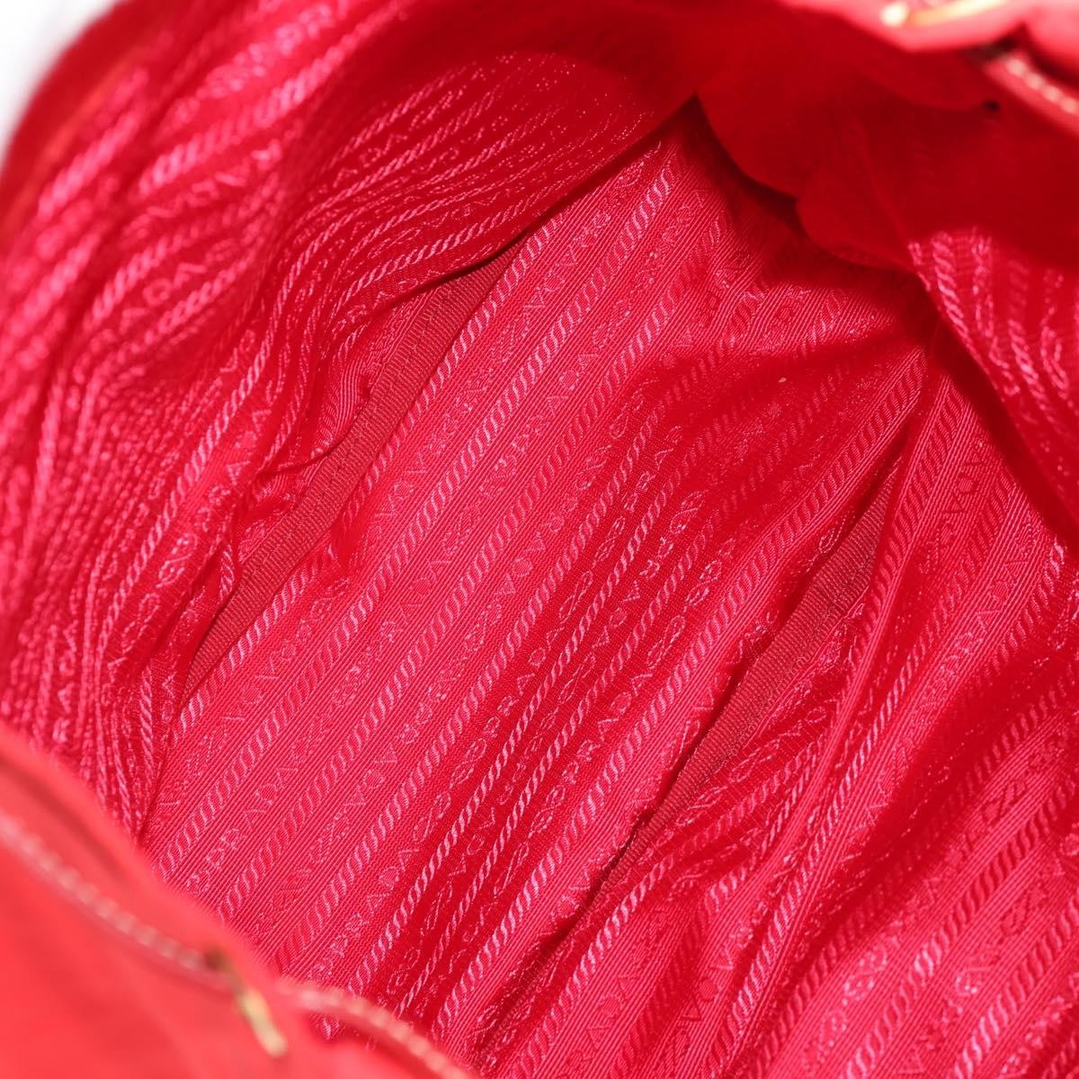 Prada Vela Double Front Pocket Backpack Tessuto With Saffiano Leather Red Nylon Backpack Bag (Pre-Owned)