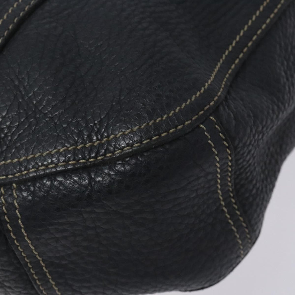 Prada Vintage Shoulder Bag Leather Navy Leather Shoulder Bag Bag (Pre-Owned)