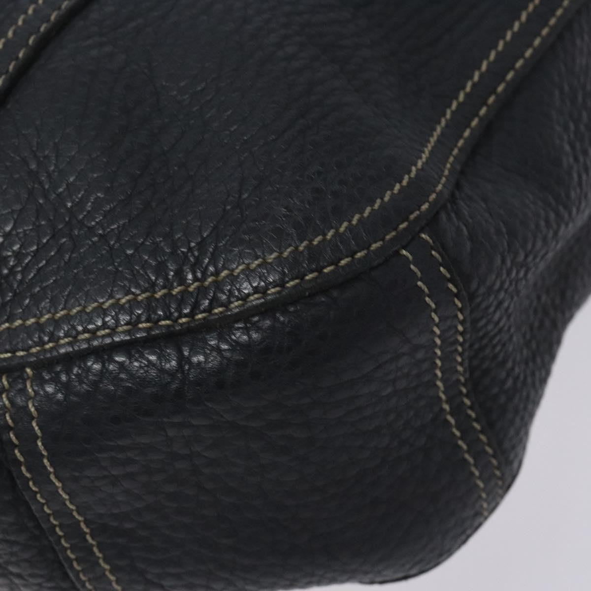 Prada Vintage Shoulder Bag Leather Navy Leather Shoulder Bag Bag (Pre-Owned)