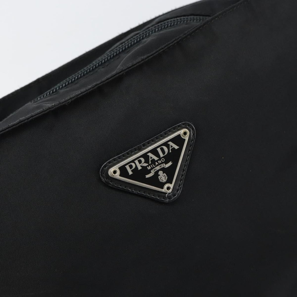 Prada Flat Messenger Bag Tessuto Black Nylon Shoulder Bag Bag (Pre-Owned)