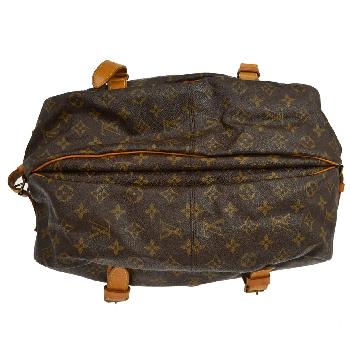 Louis Vuitton Saumur Handbag Monogram Canvas Brown Canvas Shoulder Bag Bag (Pre-Owned)