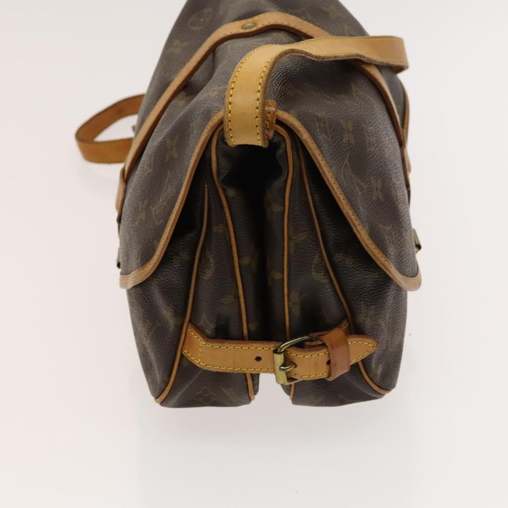 Louis Vuitton Saumur Handbag Monogram Canvas Brown Canvas Shoulder Bag Bag (Pre-Owned)