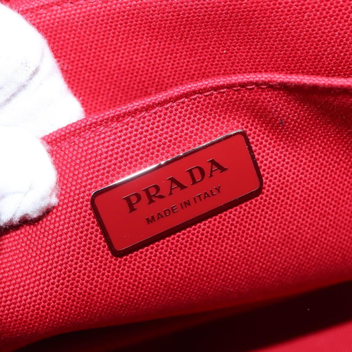 Prada Canapa Convertible Tote Canvas With Applique Blue Canvas Tote Bag Bag (Pre-Owned)