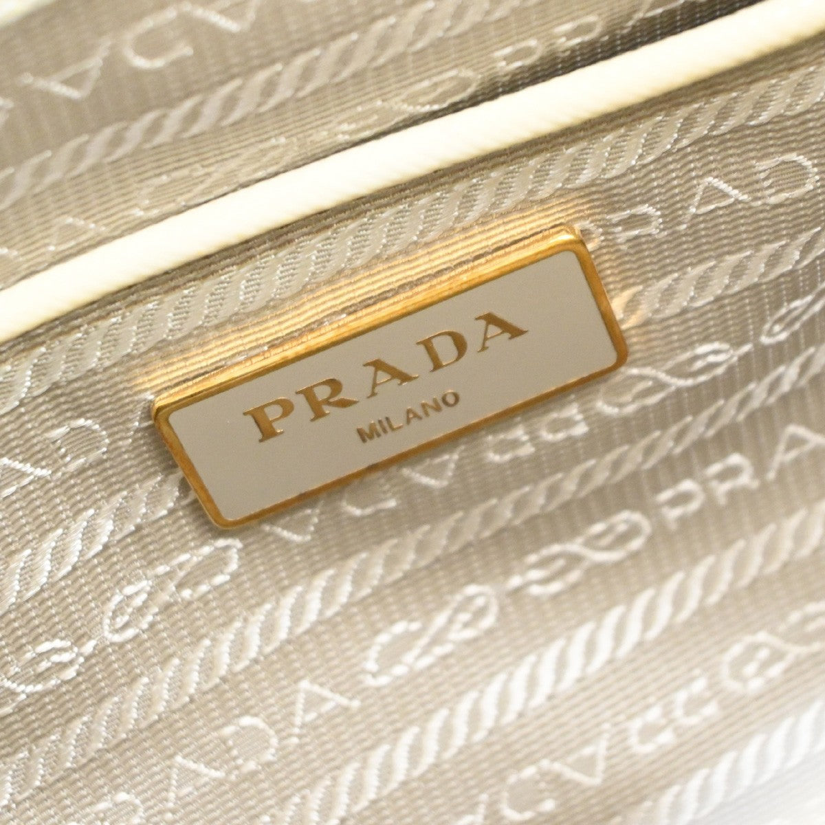 Prada Open Promenade Bag Saffiano Leather Yellow Leather Handbag (Pre-Owned)