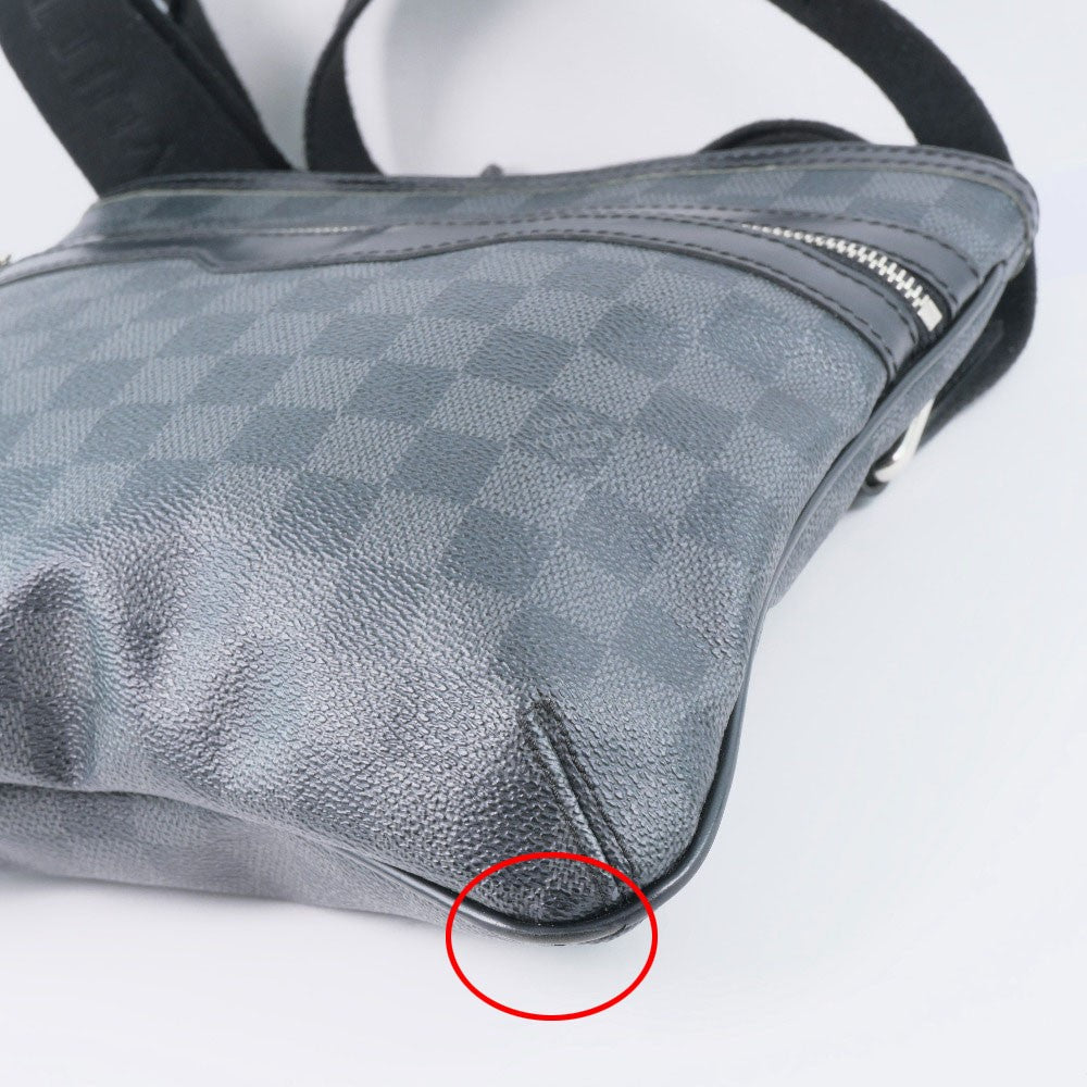 Louis Vuitton Thomas Handbag Damier Graphite Black Canvas Shoulder Bag Bag (Pre-Owned)