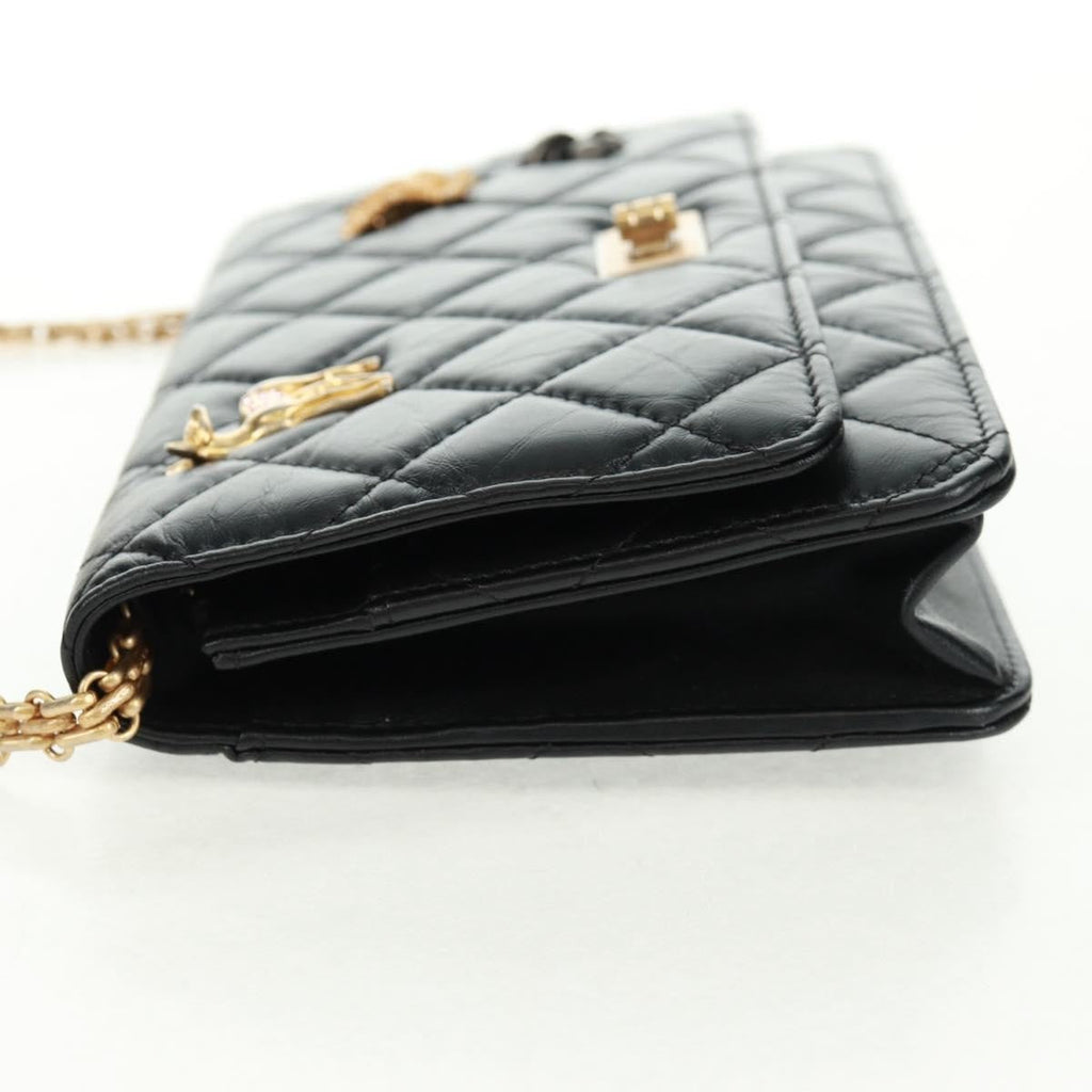 Chanel Lucky Charms Reissue 2.55 Flap Bag Leather Black Leather Shoulder Bag Bag (Pre-Owned)