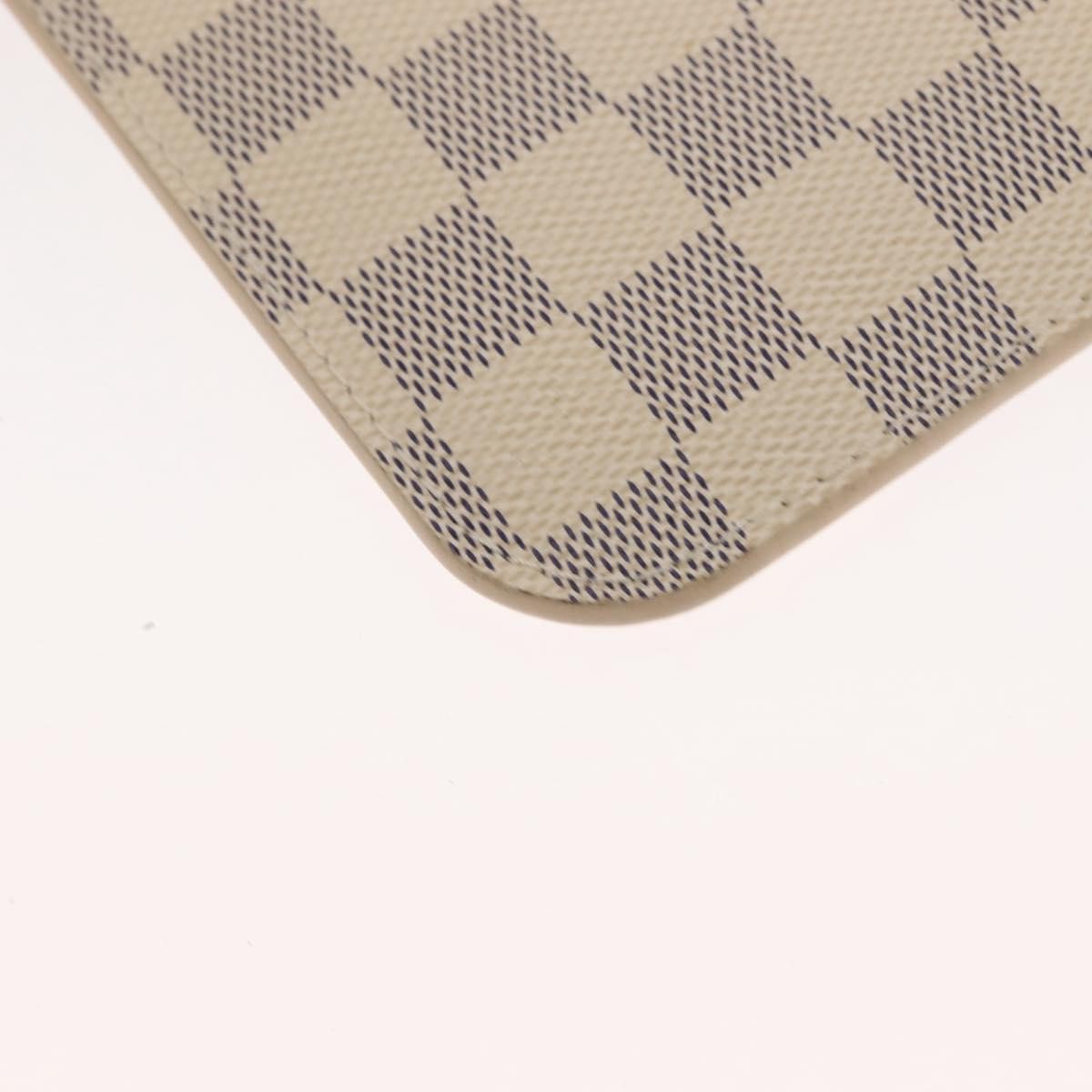 Louis Vuitton Neverfull Pochette Damier White Canvas Clutche & Pouche Bag (Pre-Owned)