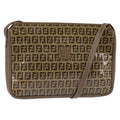 Fendi Vintage Zip Crossbody Bag Zucchino Canvas Beige Canvas Shoulder Bag Bag (Pre-Owned)