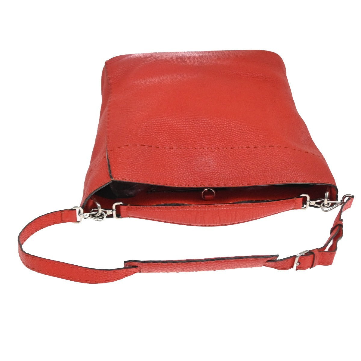 Fendi Selleria Anna Bucket Bag Leather Red Leather Tote Bag Bag (Pre-Owned)