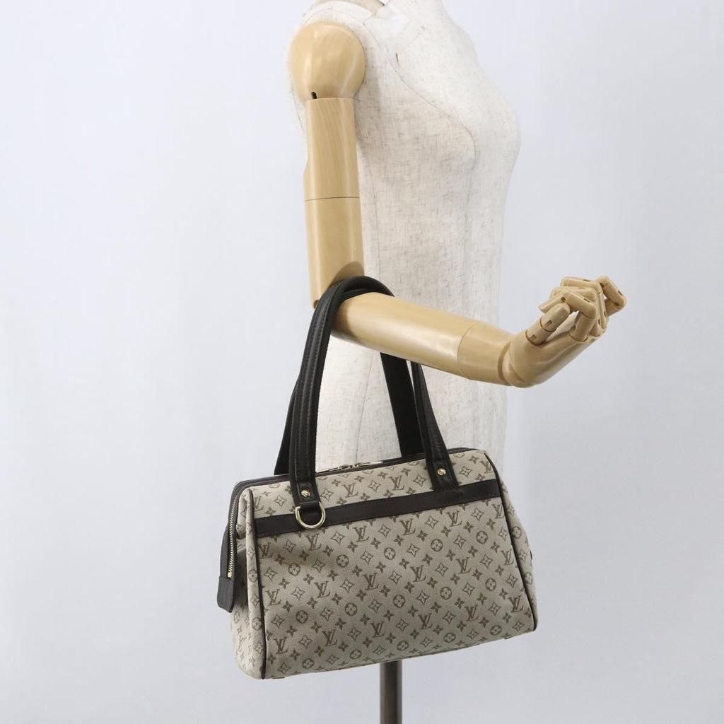 Louis Vuitton Josephine Handbag Mini Lin Khaki Canvas Handbag (Pre-Owned)