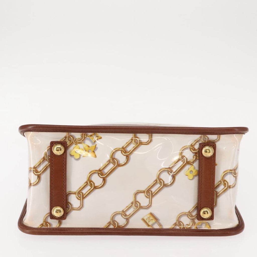 Louis Vuitton Charms Cabas Pvc Over Printed Silk Brown Canvas Handbag (Pre-Owned)
