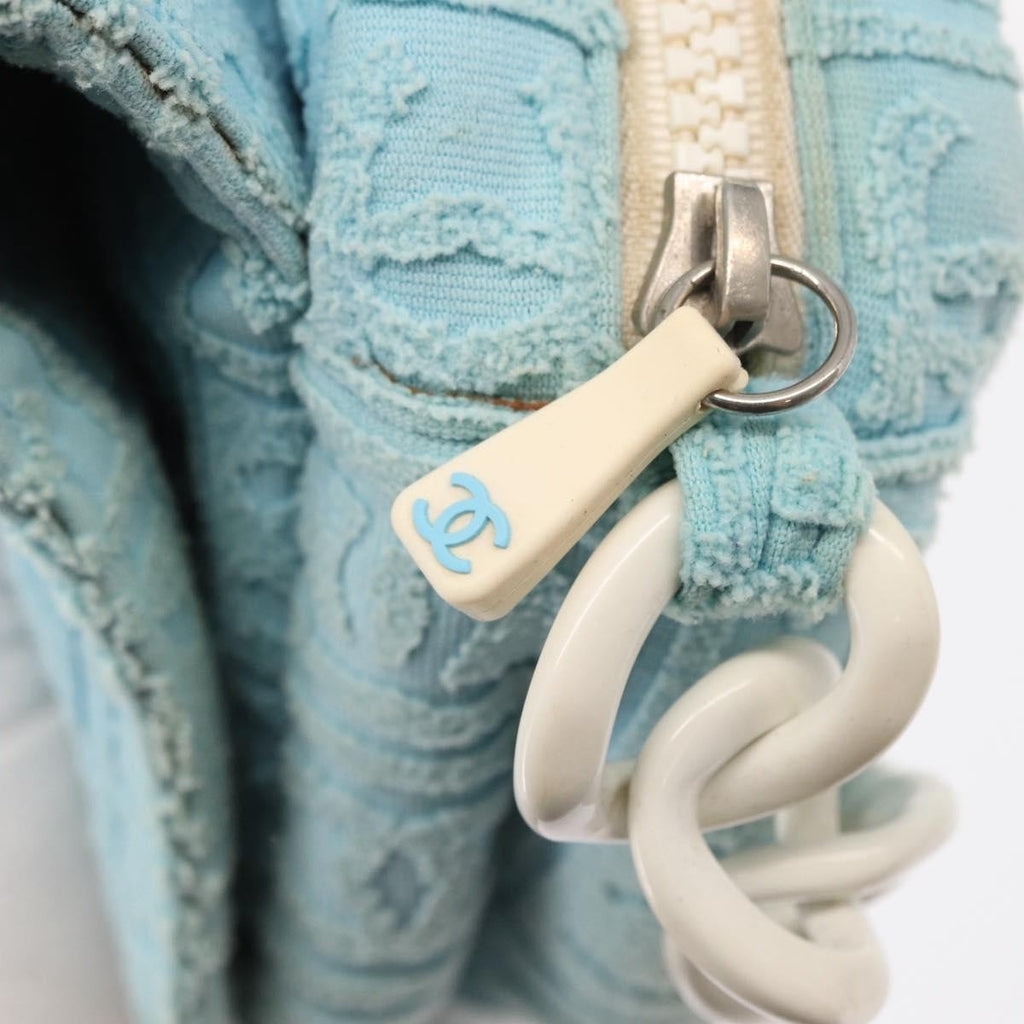 Chanel Sport Line Resin Camera Flap Bag Terry Cloth Blue Plastic Shoulder Bag Bag (Pre-Owned)
