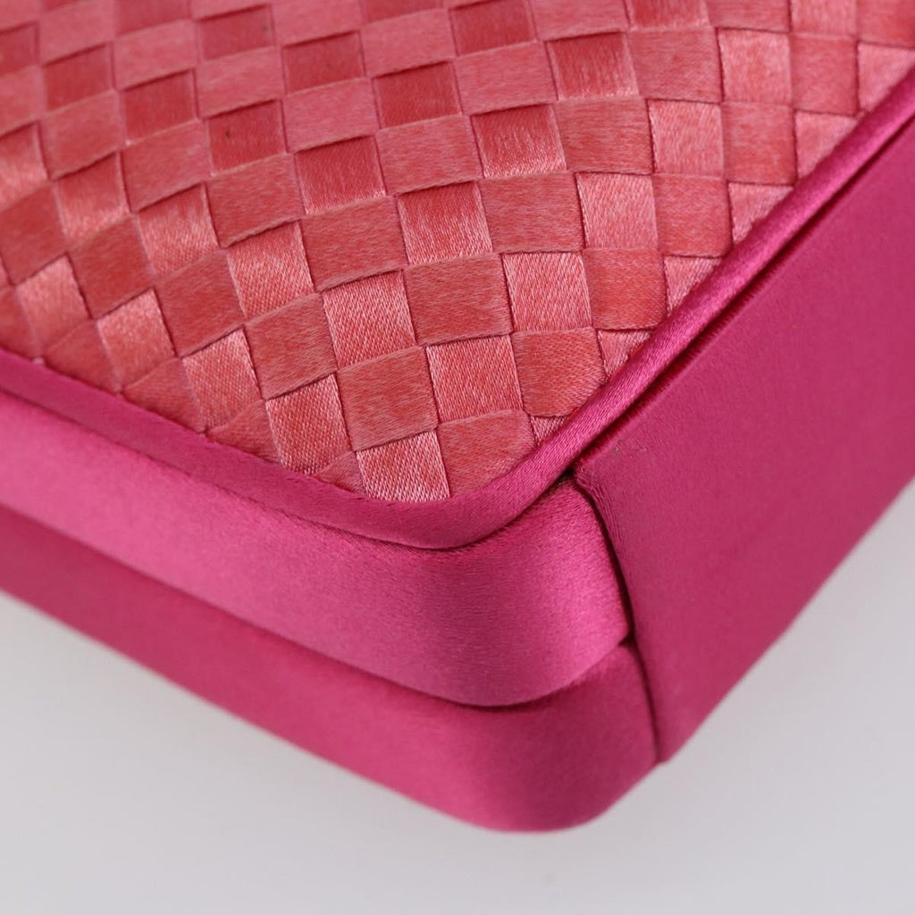 Bottega Veneta Intrecciato Clutch Bag Satin Pink Satin Clutche & Pouche Bag (Pre-Owned)