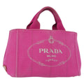 Prada Canapa Tote Canvas Pink Canvas Tote Bag Bag (Pre-Owned)