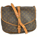 Louis Vuitton Saumur Handbag Monogram Canvas Brown Canvas Shoulder Bag Bag (Pre-Owned)