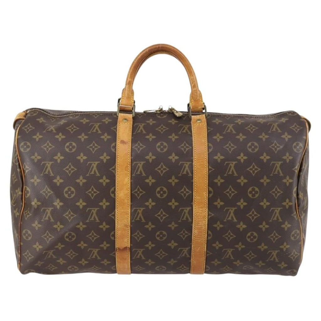Louis Vuitton Keepall Bag Monogram Canvas Brown Canvas Travel Bag Bag (Pre-Owned)