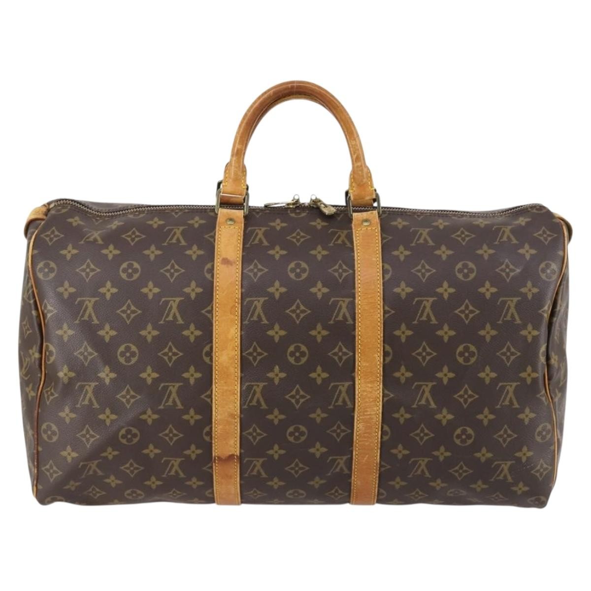 Louis Vuitton Keepall Bag Monogram Canvas Brown Canvas Travel Bag Bag (Pre-Owned)
