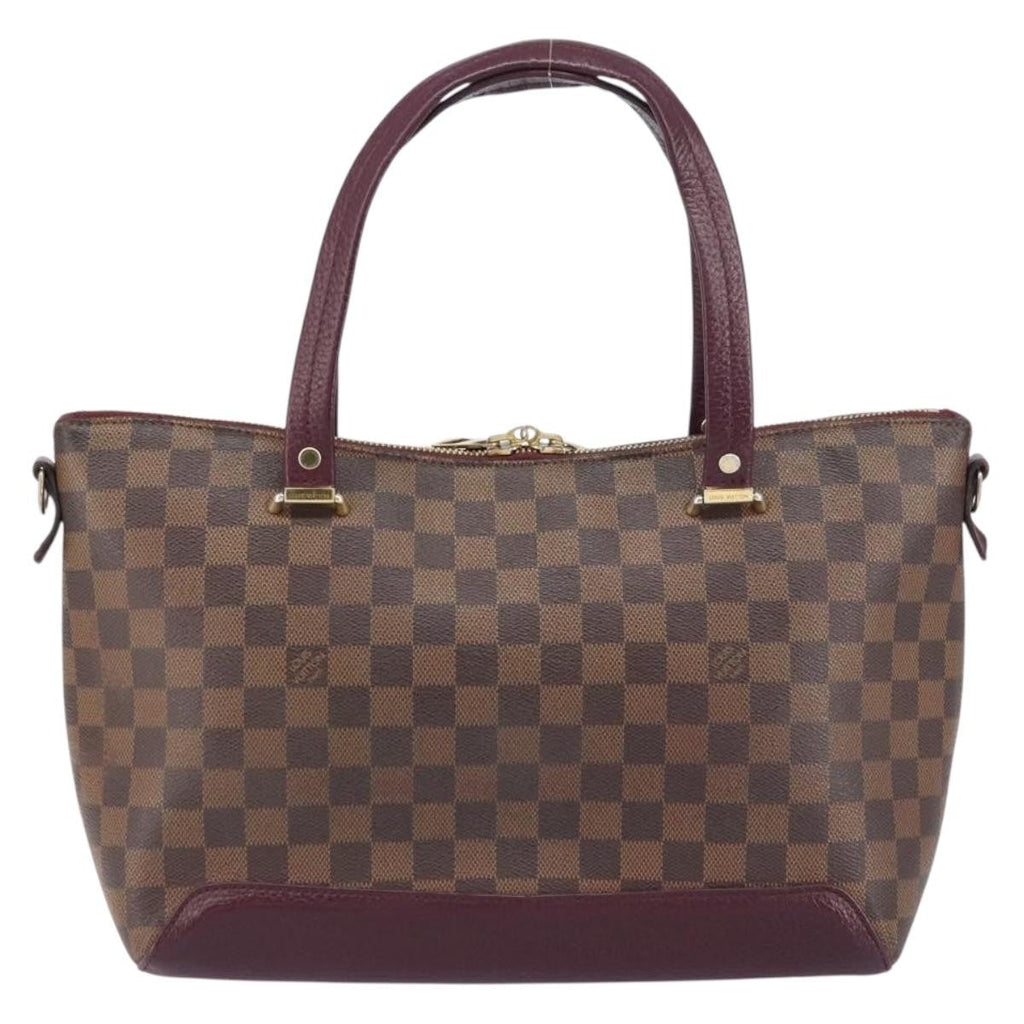 Louis Vuitton Hyde Park Handbag Damier With Leather Brown Canvas Handbag (Pre-Owned)