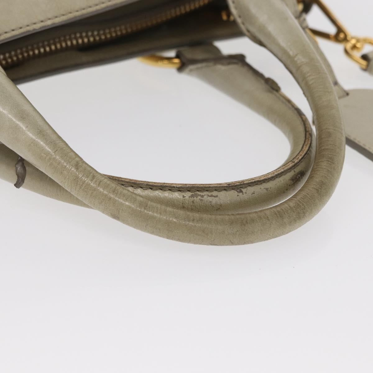 Prada Tote Vitello Daino Vitello Daino Beige Leather Handbag (Pre-Owned)