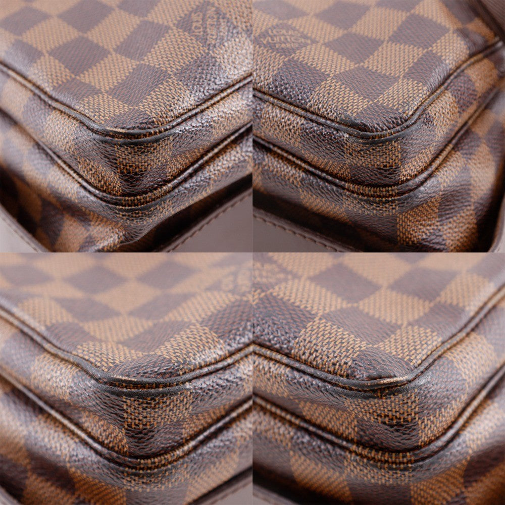 Louis Vuitton Naviglio Handbag Damier Brown Canvas Shoulder Bag Bag (Pre-Owned)