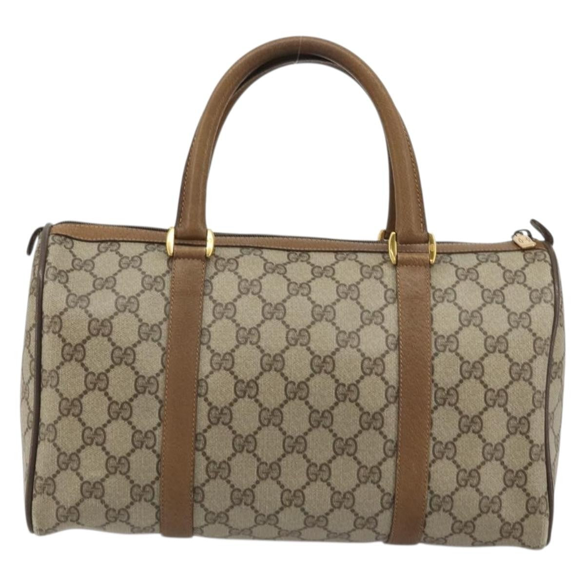 Gucci Vintage Web Sherry Line Handbag Micro Gg Canvas Beige Canvas Handbag (Pre-Owned)