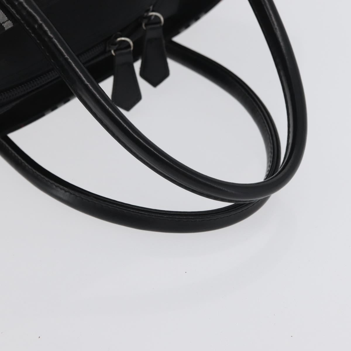 Burberry Nova Check Handbag Nylon Black Nylon Handbag (Pre-Owned)