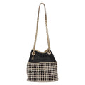 Chanel Chain Bucket Bag Mesh And Leather Black Leather Shoulder Bag Bag (Pre-Owned)