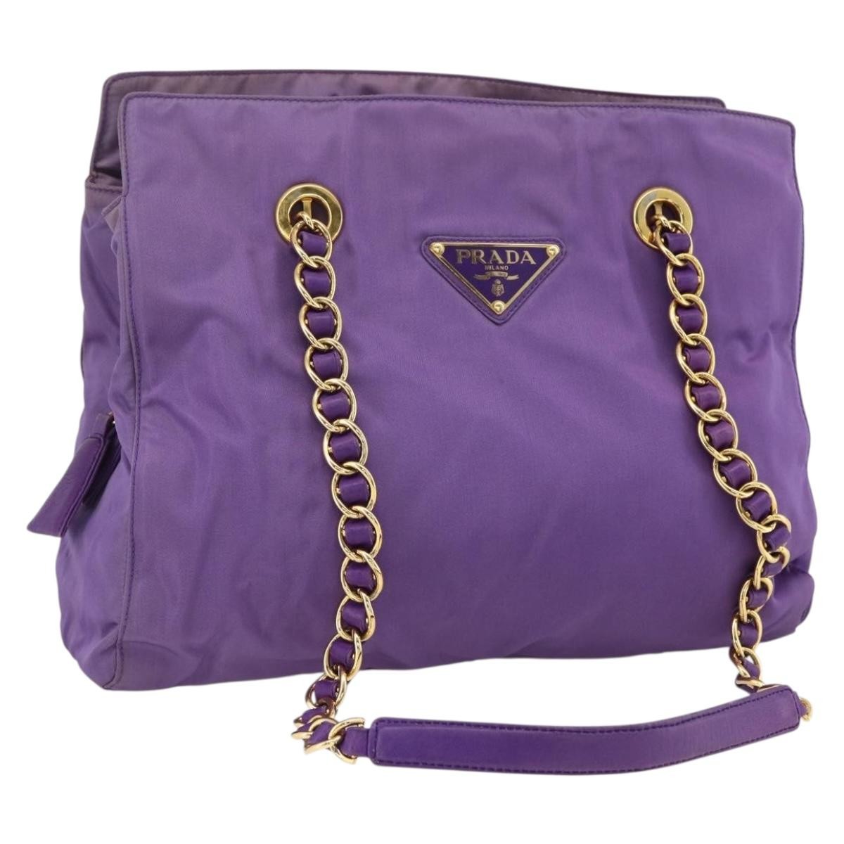 Prada Vintage Shoulder Bag Tessuto Purple Nylon Shoulder Bag Bag (Pre-Owned)