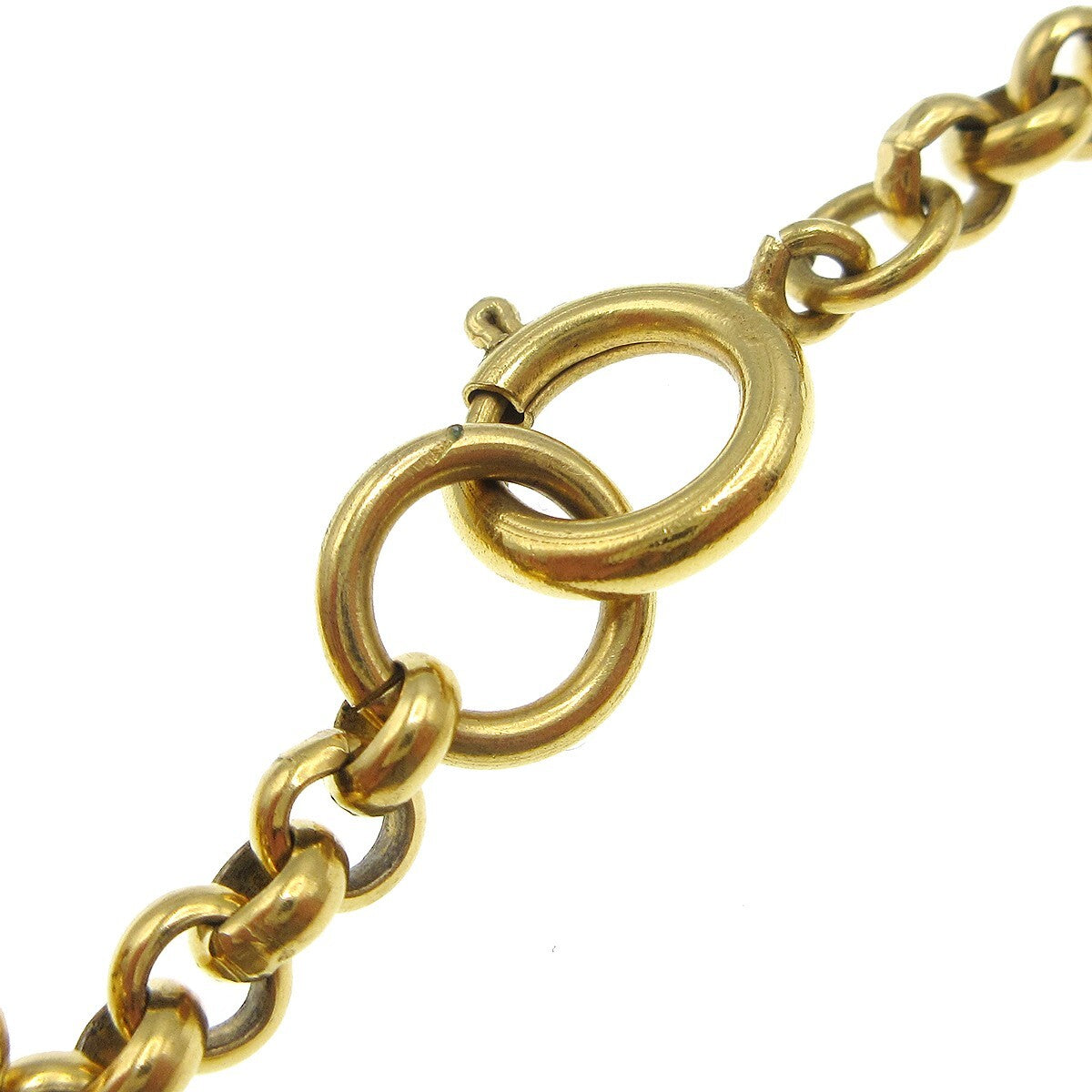 Chanel Cc Heart Pendant Necklace Metal Gold Gold_Plated Necklace Jewelry (Pre-Owned)