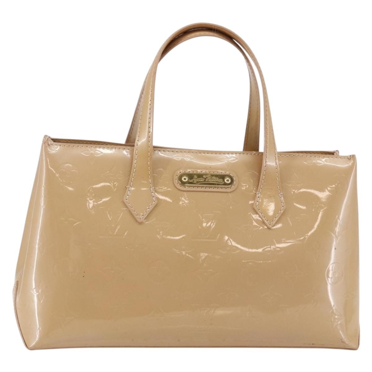 Louis Vuitton Wilshire Handbag Monogram Vernis Beige Patent_Leather Handbag (Pre-Owned)