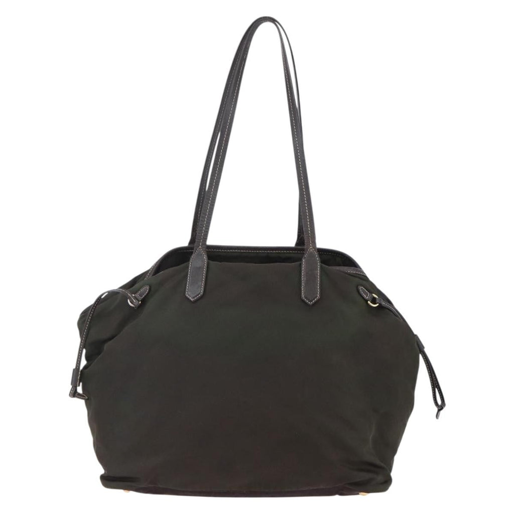 Prada Open Tote Tessuto Khaki Nylon Tote Bag Bag (Pre-Owned)