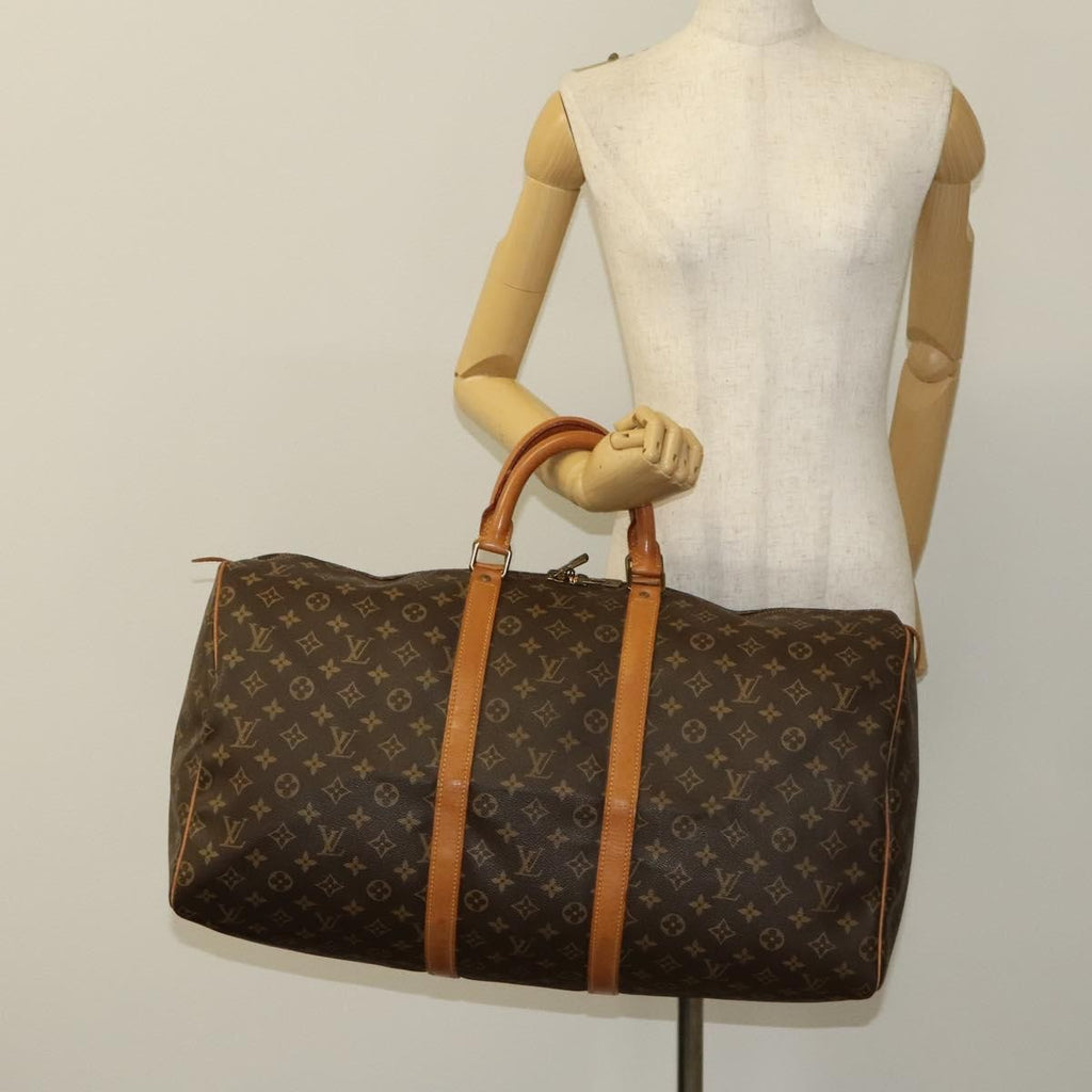 Louis Vuitton Keepall Bag Monogram Canvas Brown Canvas Travel Bag Bag (Pre-Owned)