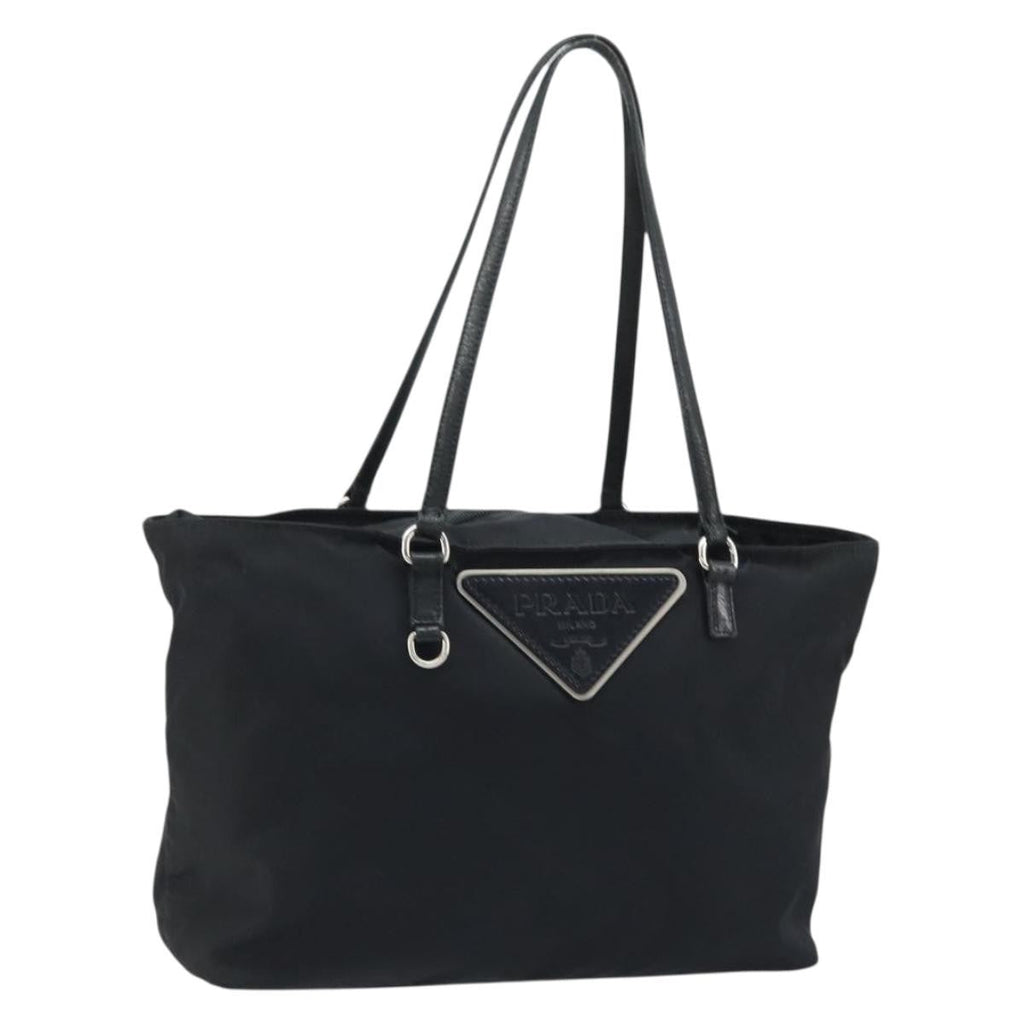 Prada Vintage Zip Tote Tessuto Black Nylon Tote Bag Bag (Pre-Owned)