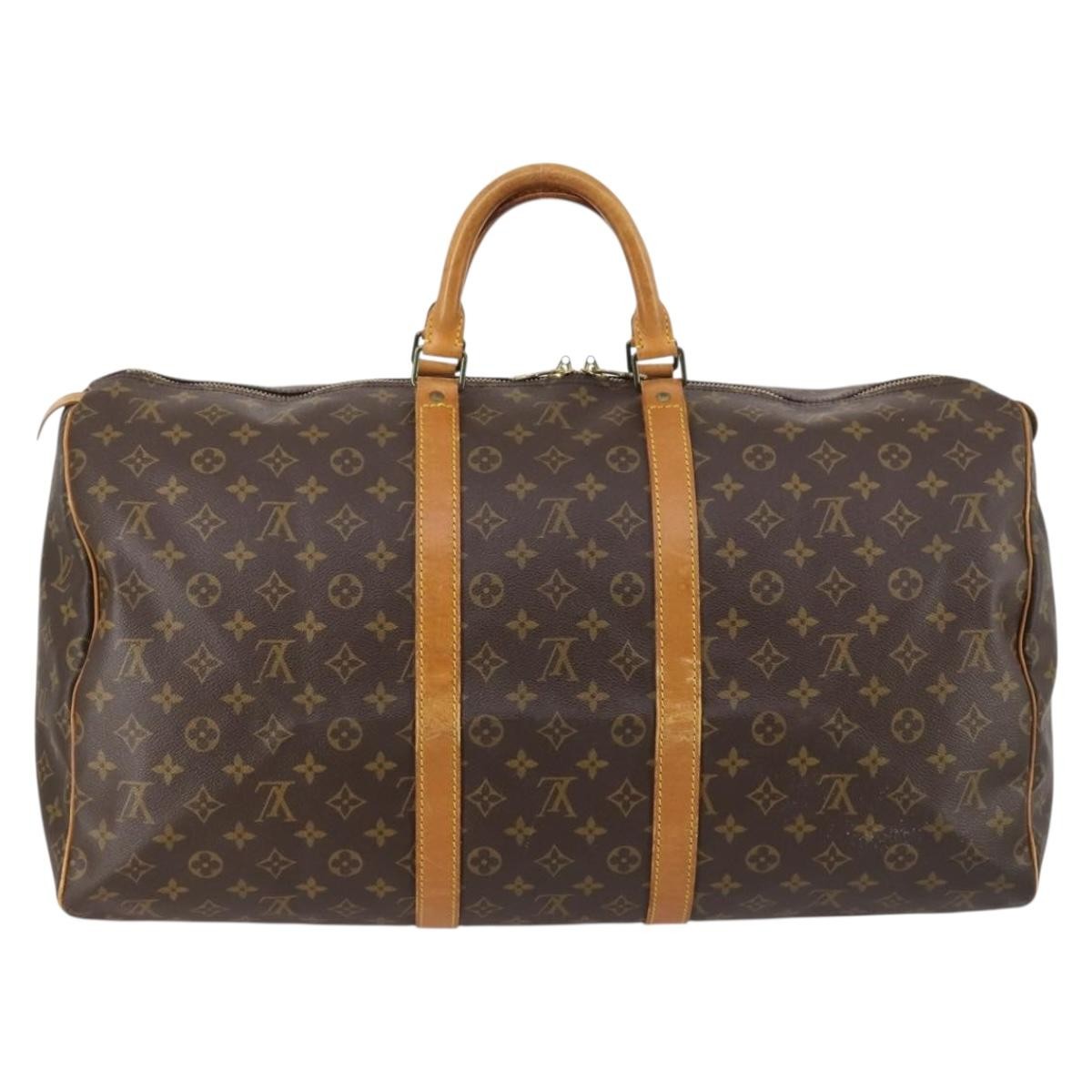 Louis Vuitton Keepall Bag Monogram Canvas Brown Canvas Travel Bag Bag (Pre-Owned)