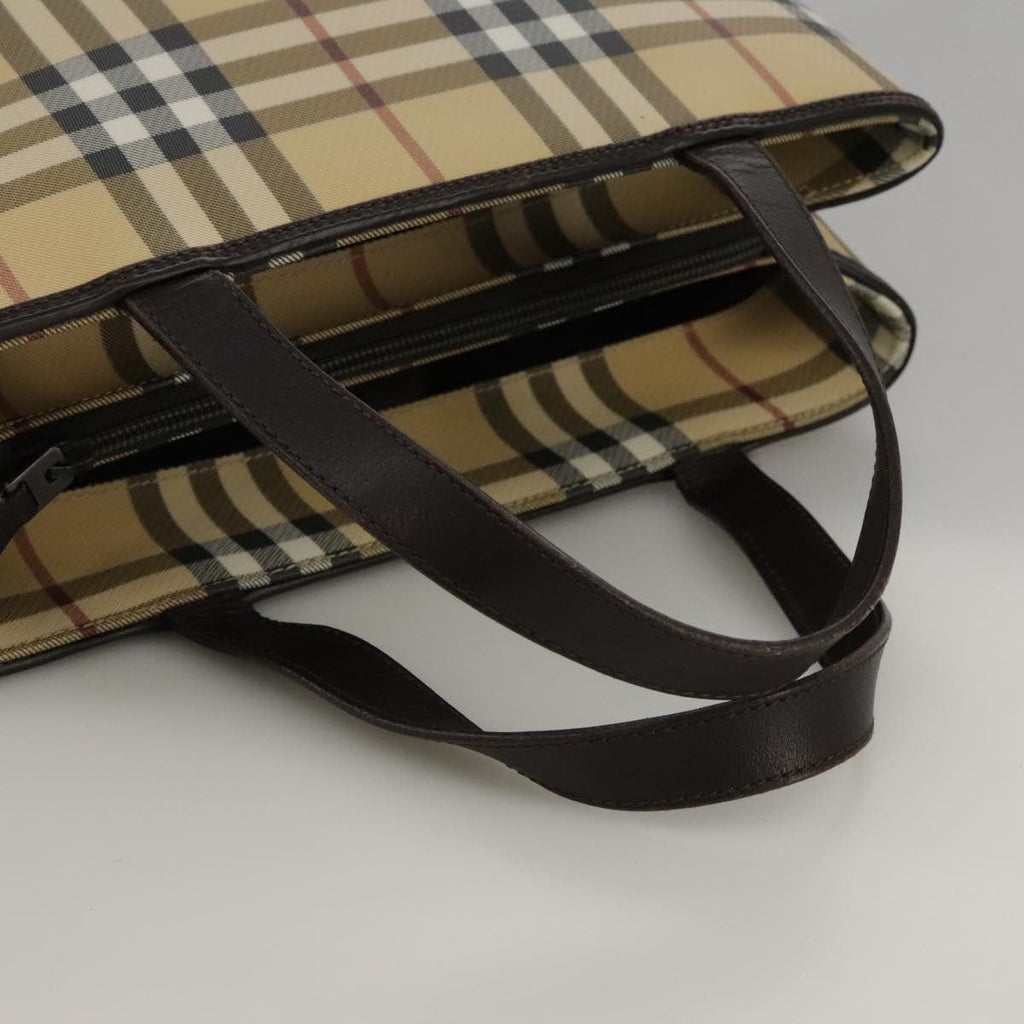 Burberry Nova Check Handbag Nova Check Canvas And Leather Beige Canvas Handbag (Pre-Owned)