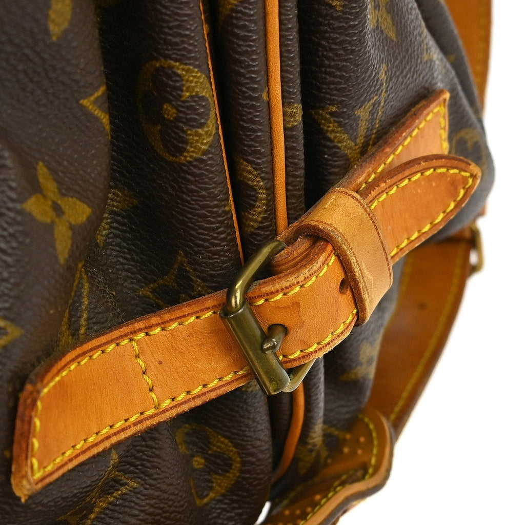 Louis Vuitton Saumur Handbag Monogram Canvas Brown Canvas Shoulder Bag Bag (Pre-Owned)