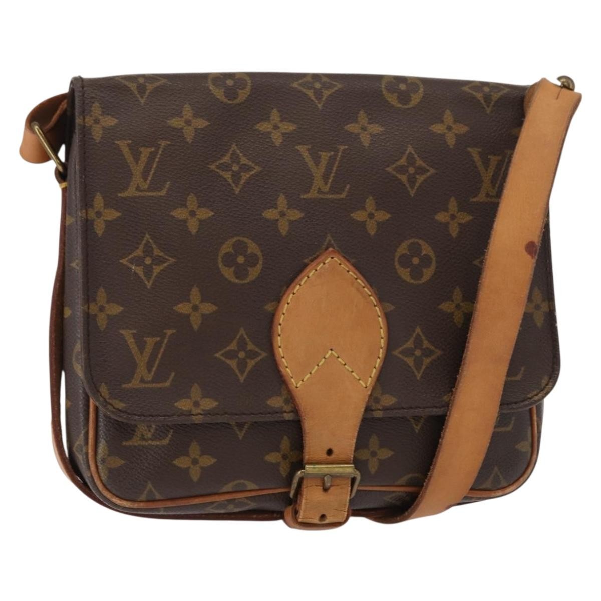 Louis Vuitton Cartouchiere Handbag Monogram Canvas Brown Canvas Shoulder Bag Bag (Pre-Owned)