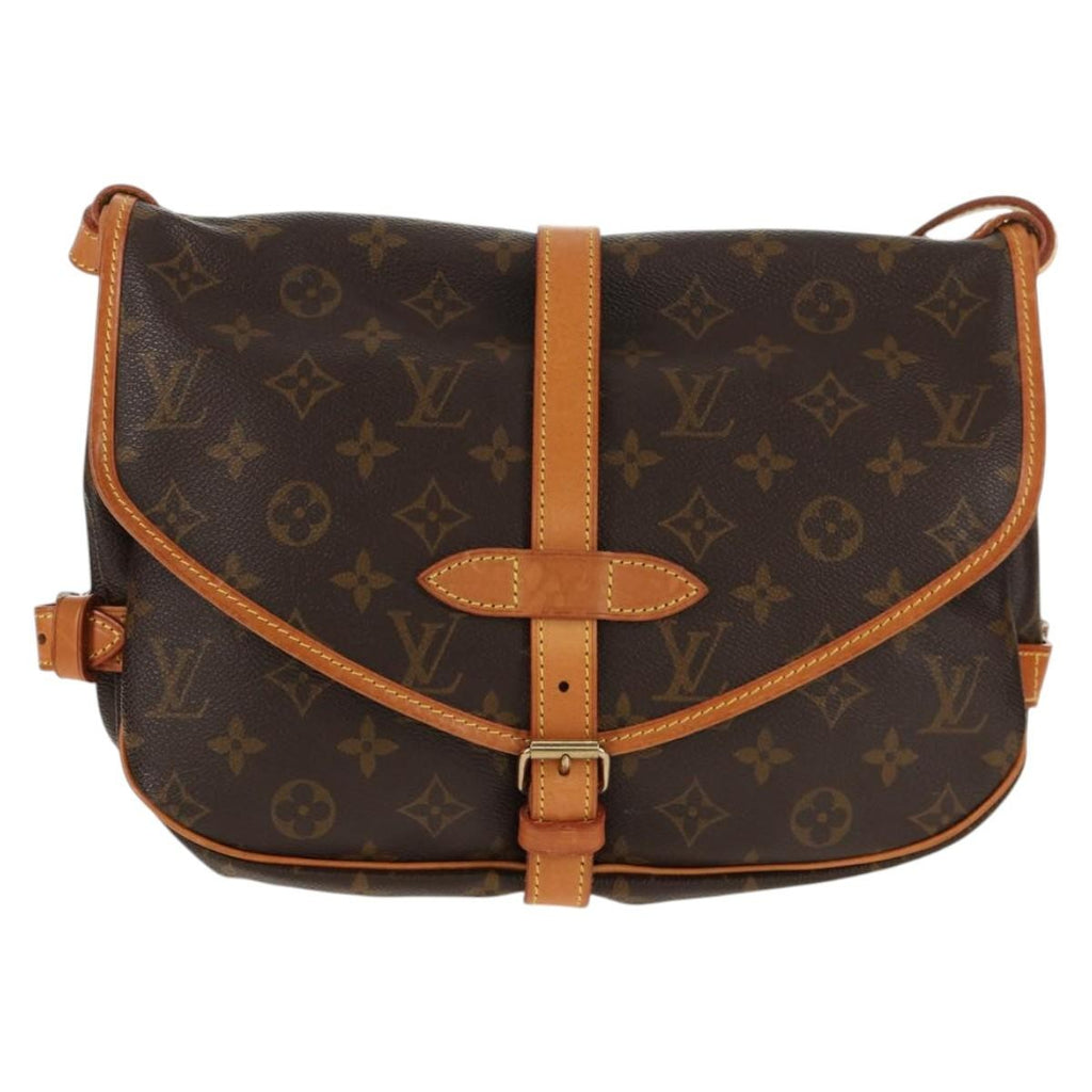 Louis Vuitton Saumur Handbag Monogram Canvas Brown Canvas Shoulder Bag Bag (Pre-Owned)