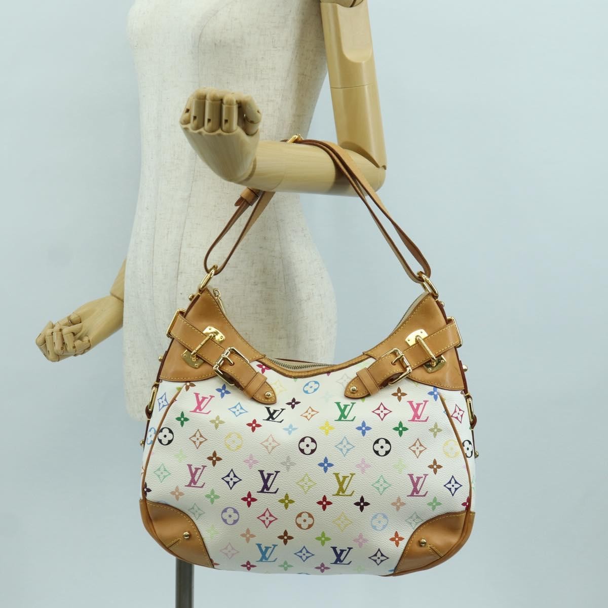 Louis Vuitton Greta Handbag Monogram Multicolor White Canvas Shoulder Bag Bag (Pre-Owned)