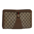 Gucci Sherry Line Pouch Canvas Beige Canvas Clutche & Pouche Bag (Pre-Owned)