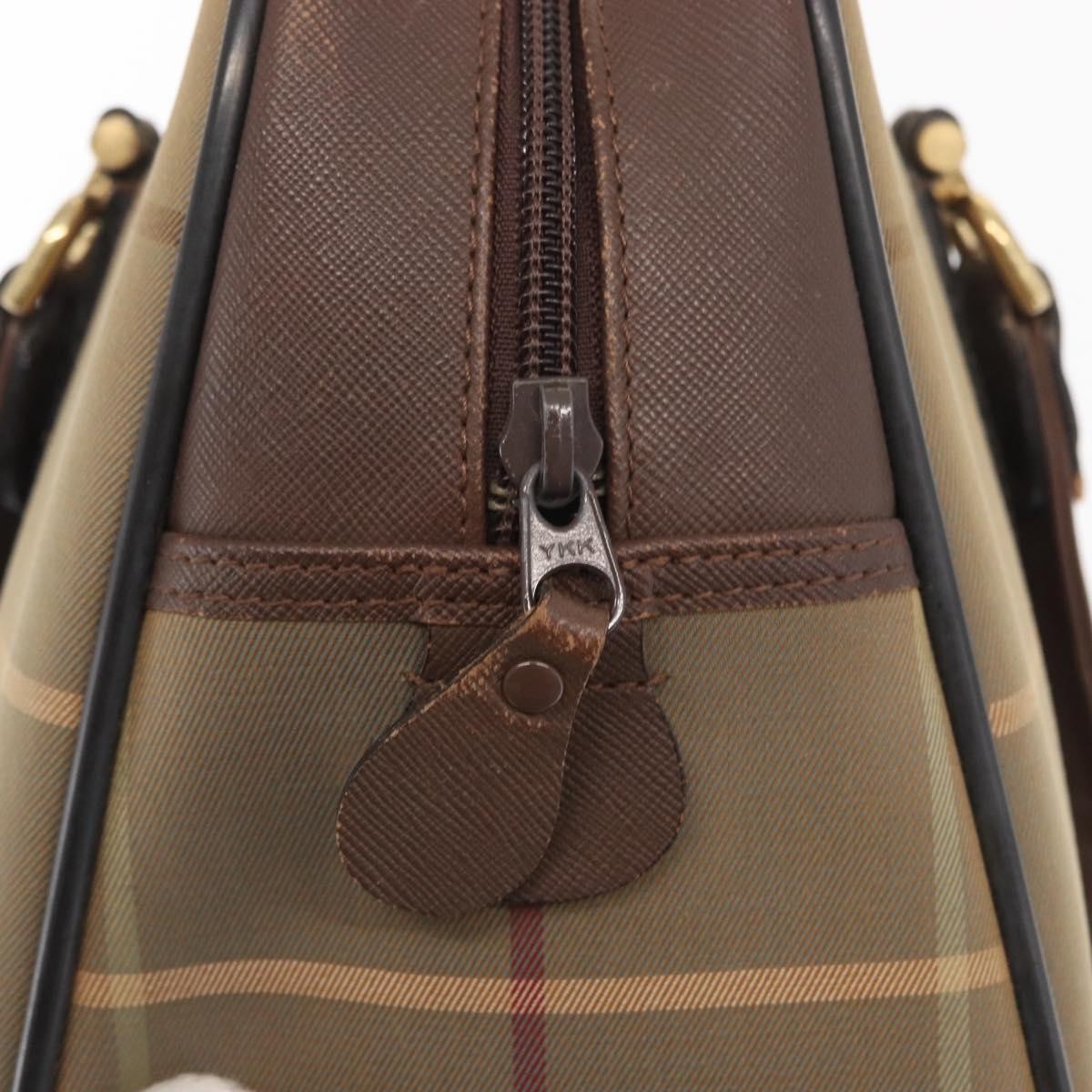 Burberry Nova Handbag Canvas Khaki Canvas Handbag (Pre-Owned)