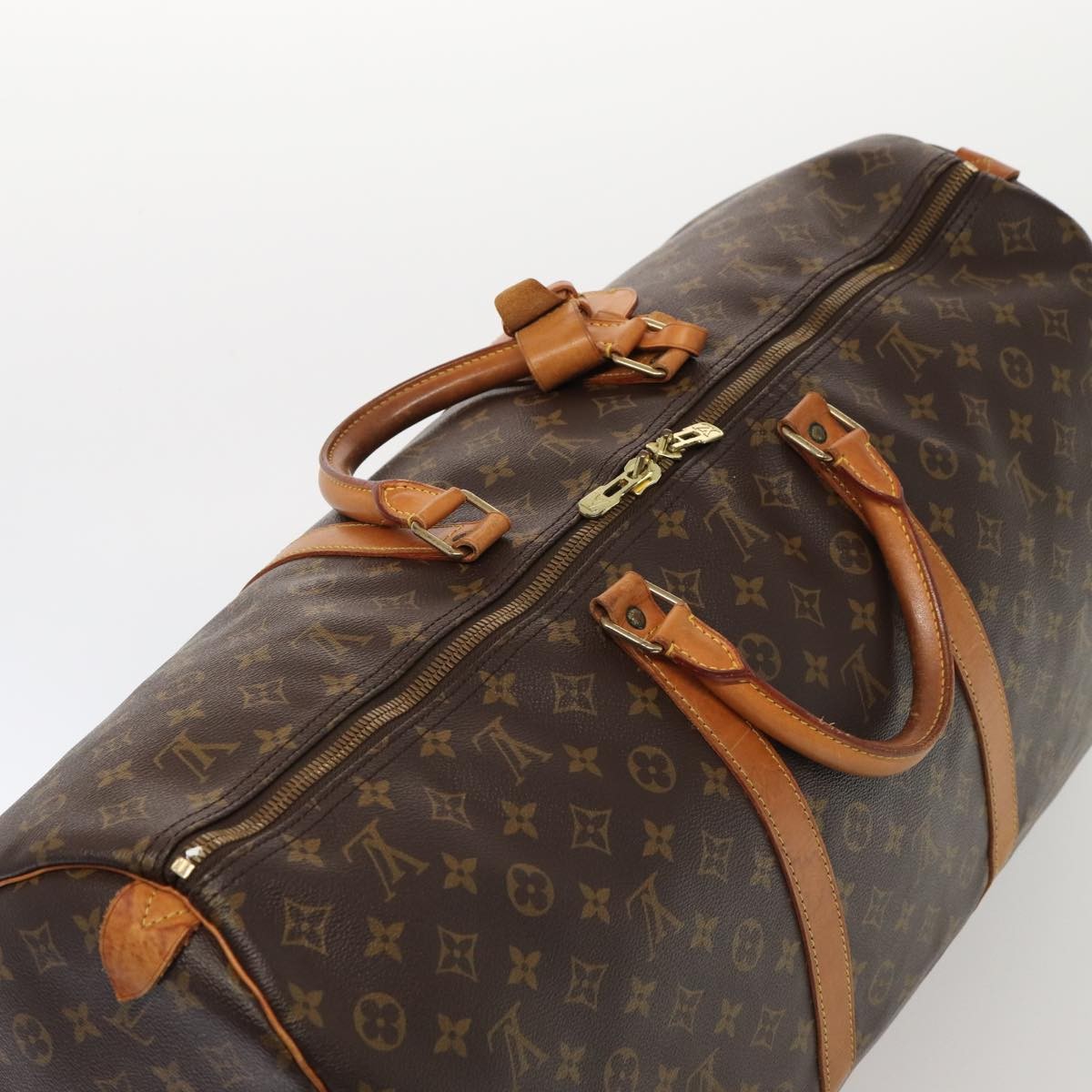 Louis Vuitton Keepall Bag Monogram Canvas Brown Canvas Travel Bag Bag (Pre-Owned)