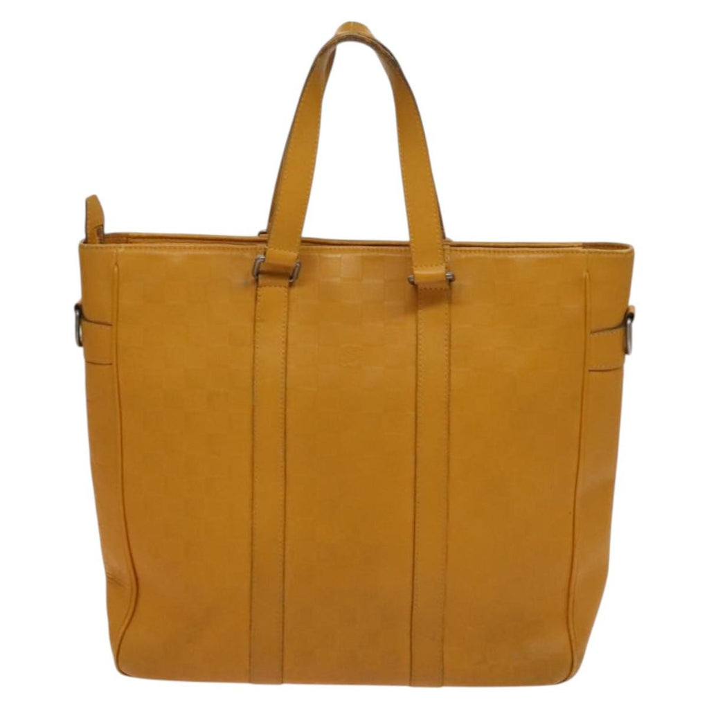 Louis Vuitton Tadao Handbag Damier Infini Leather Yellow Leather Handbag (Pre-Owned)