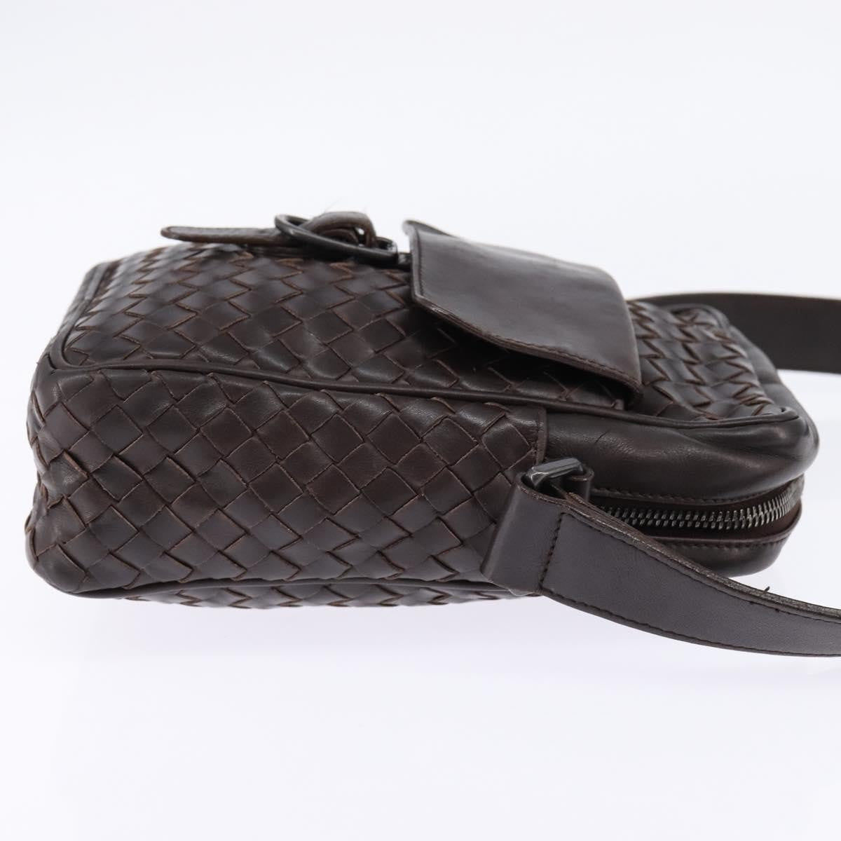 Bottega Veneta Front Pocket Messenger Bag Intrecciato Nappa Brown Leather Bag (Pre-Owned)