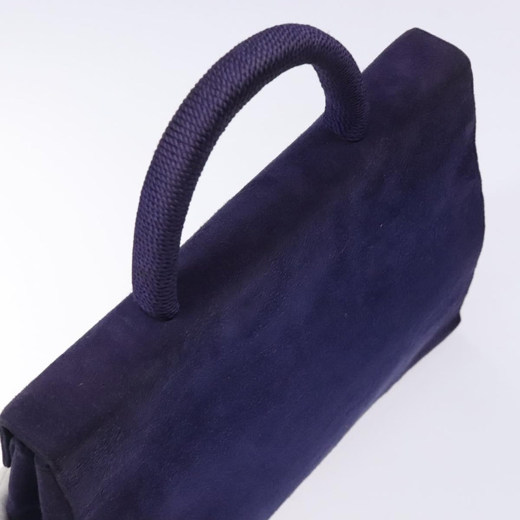 Prada Vintage Handbag Suede Purple Suede Handbag (Pre-Owned)