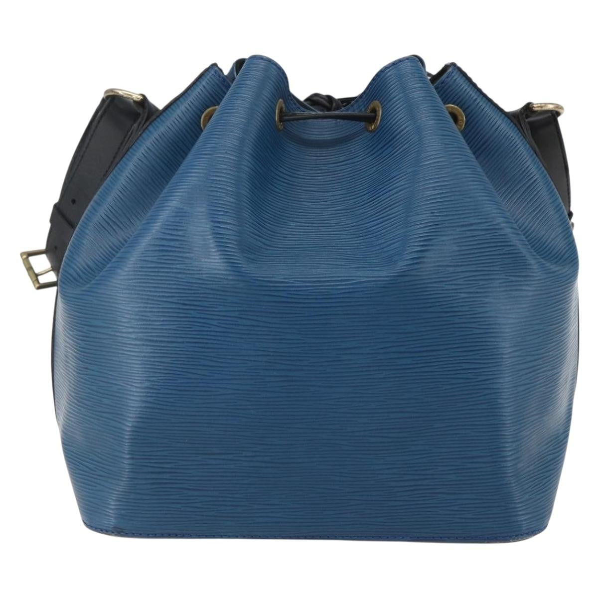 Louis Vuitton Bicolor Petit Noe Handbag Epi Leather Blue Leather Shoulder Bag Bag (Pre-Owned)