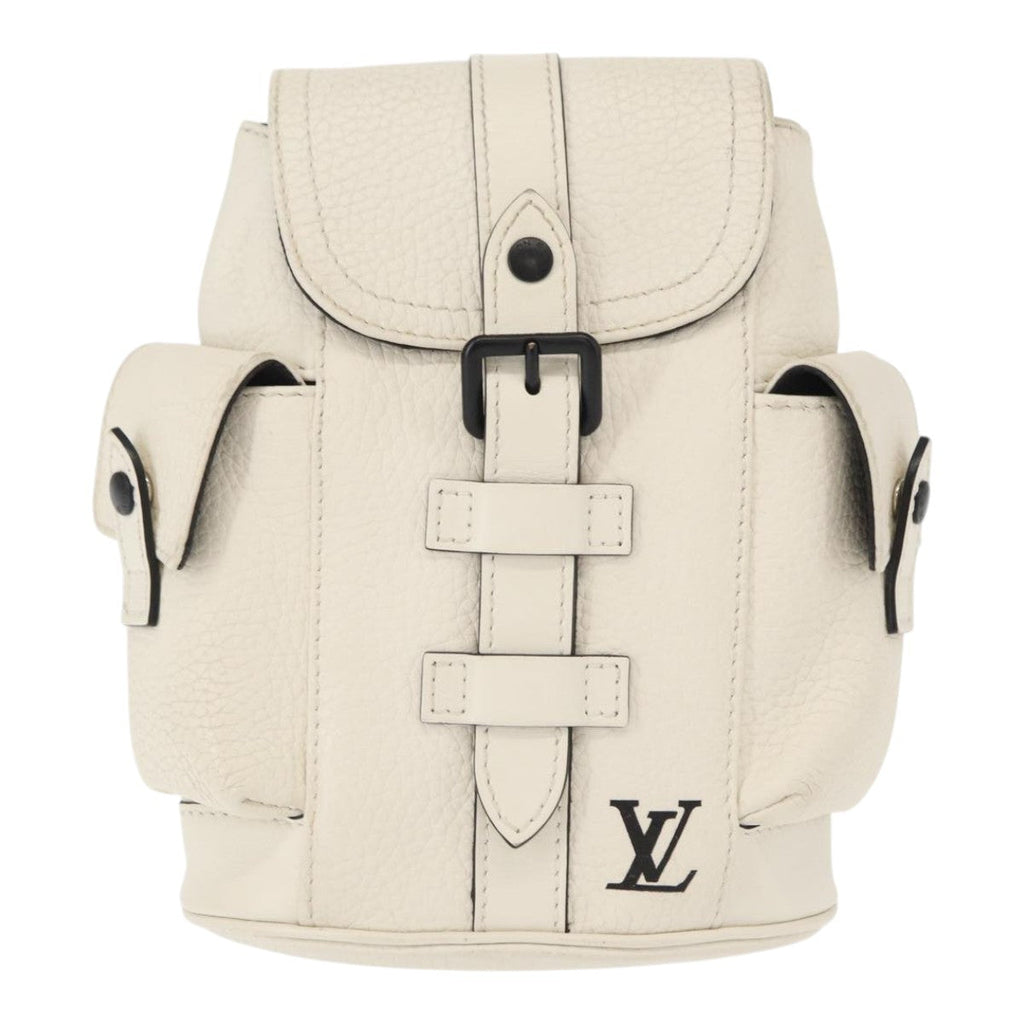Louis Vuitton Christopher Backpack Taurillon Leather White Leather Shoulder Bag Bag (Pre-Owned)