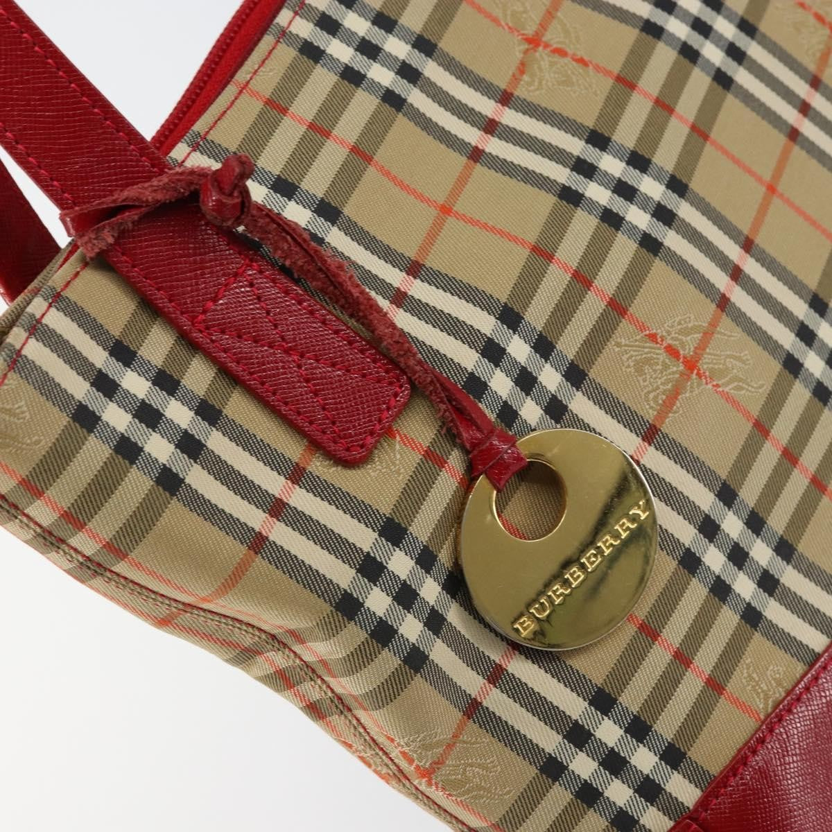 Burberry Nova Check Handbag Nova Check Canvas Beige Canvas Handbag (Pre-Owned)