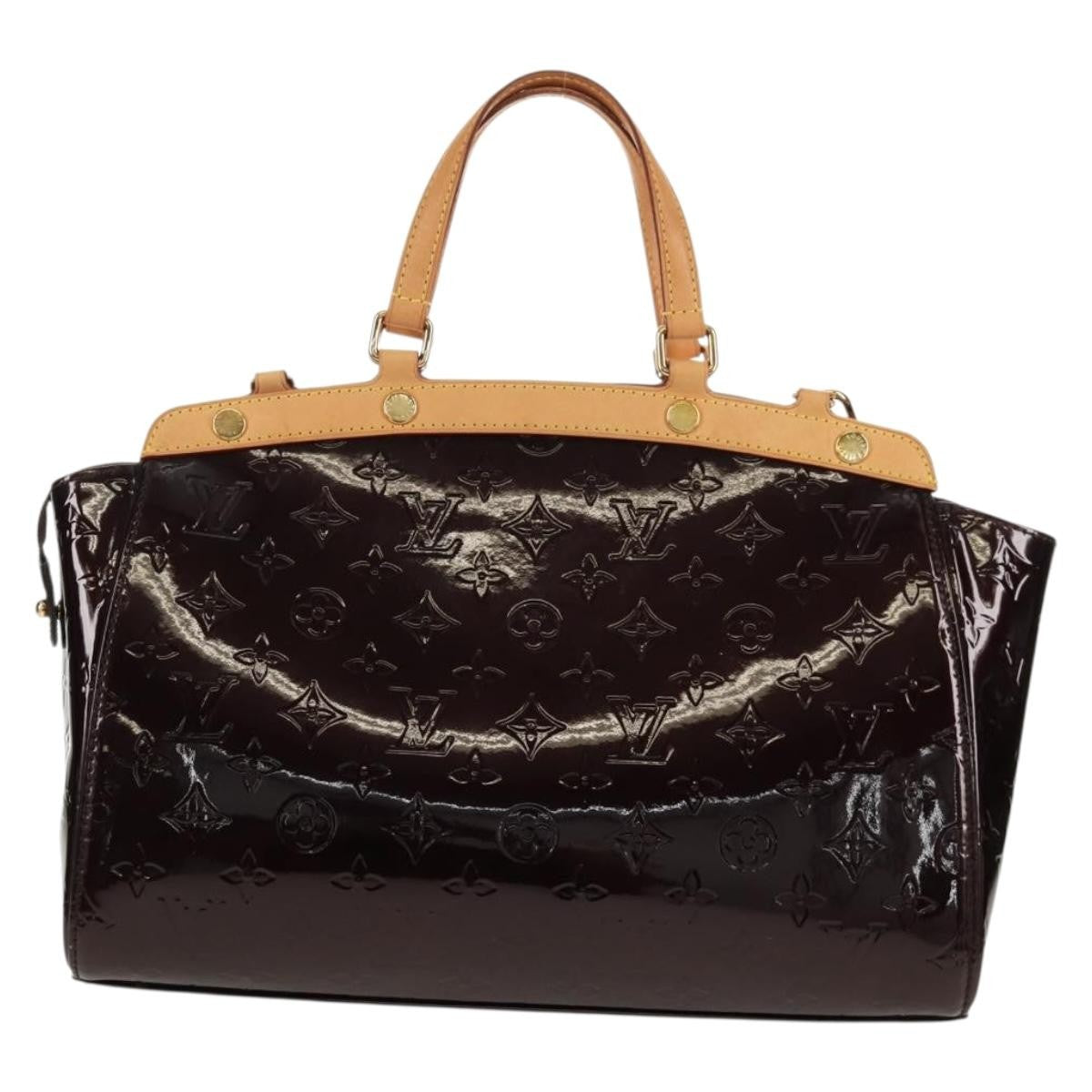 Louis Vuitton Brea Handbag Monogram Vernis Burgundy Patent_Leather Handbag (Pre-Owned)
